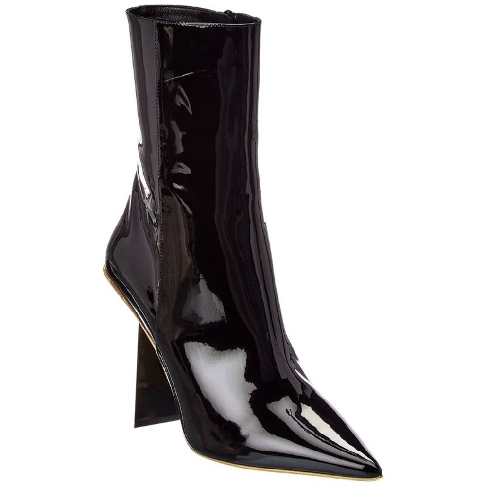 Valentino Roman Stud Patent Boot, Black